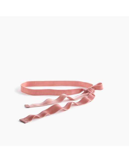 J.Crew Velvet Ribbon Belt in Pink Lyst